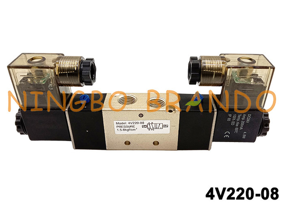 4V220-08 Airtac نوع 1/4 اینچ شیر برقی پنوماتیک DC24V DC24V