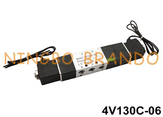 شیر برقی پنوماتیکی کنترل جهت الکتریکی 1/8 اینچی 4V130C-06