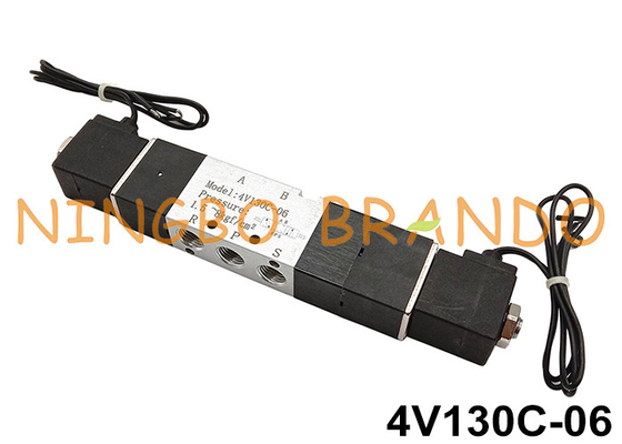 شیر برقی پنوماتیکی کنترل جهت الکتریکی 1/8 اینچی 4V130C-06