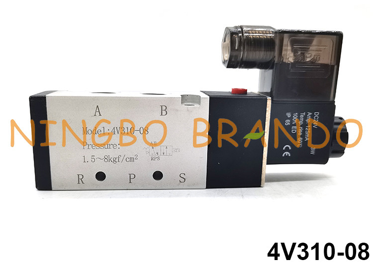 4V310-08 شیر برقی پنوماتیک نوع Airtac 5/2 راه DC24V AC220V