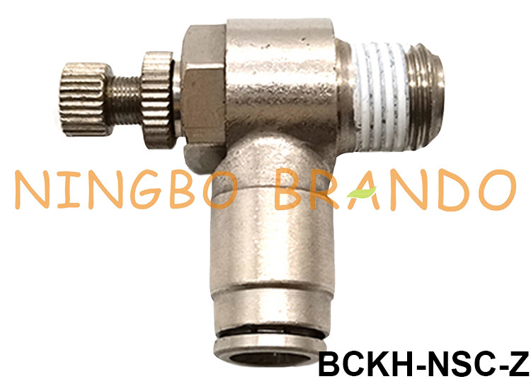 دریچه کنترل سرعت جریان هوای پنوماتیکی فشار برنجی اتصال M5 M6 1/8′′ 1/4′′ 3/8′′ 1/2′′