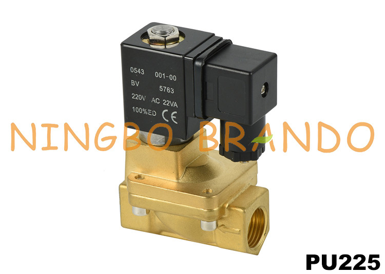 شیر برقی 1/2 اینچی برنجی PU225S-04 برای بخار 24 ولت DC 110 ولت 220 ولت AC
