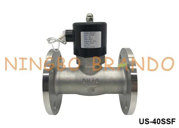 DN40 فلج شده بخار آب گرم فولاد ضد زنگ 1.5'' 24V 110V 220V