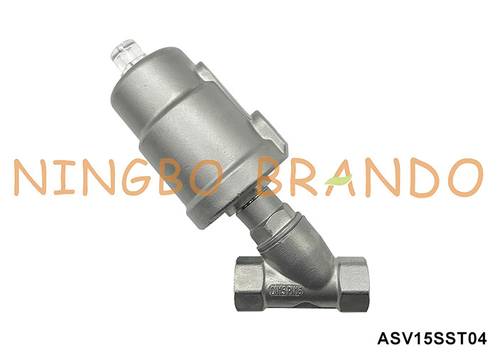 1/2' DN15 PN16 Thread Pneumatic Angle Seat Valve Single Acting به طور معمول بسته شده است
