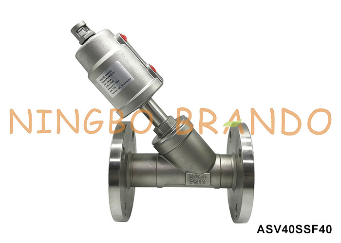DN40 PN16 فلانژ پورت پنوماتیک زاویه دریچه صندلی تک یا دوگانه عمل