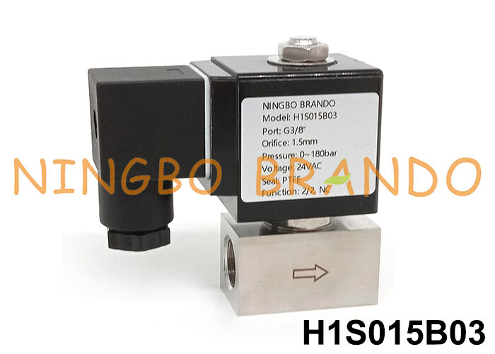 250 bar 3/8'' Valve Solenoid فشار بالا با بدن فولاد ضد زنگ 220VAC 110VAC