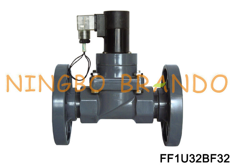 شیر دیافراگمی فلنجدار 1-1/4 اینچ UPVC DN32 شیر برقی ضد خوردگی شیمیایی