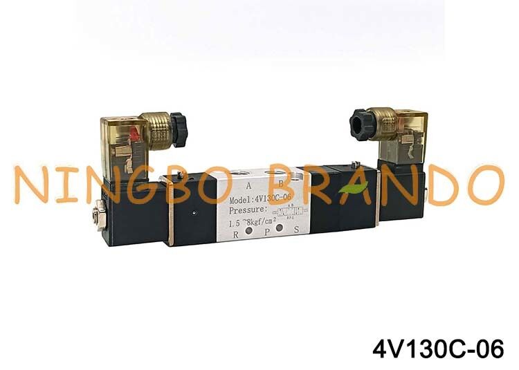 شیر برقی هوا شیر برقی نوع 4V130C-06 5 پورت 1/8 اینچ شیر کنترل پنوماتیک