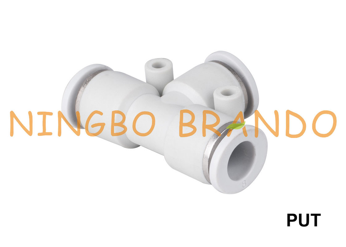 اتصالات اتصال سریع پنوماتیک PUT Union Tee Push Fit 1/8 &quot;1/4&quot; 3/8 &quot;1/2&quot;