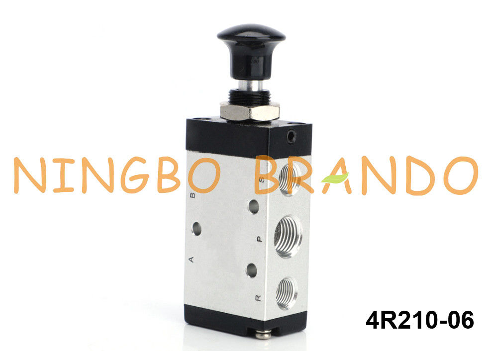 4R210-06 شیر کنترل دستی فشار هوای کششی Airtac نوع 5/2 راه