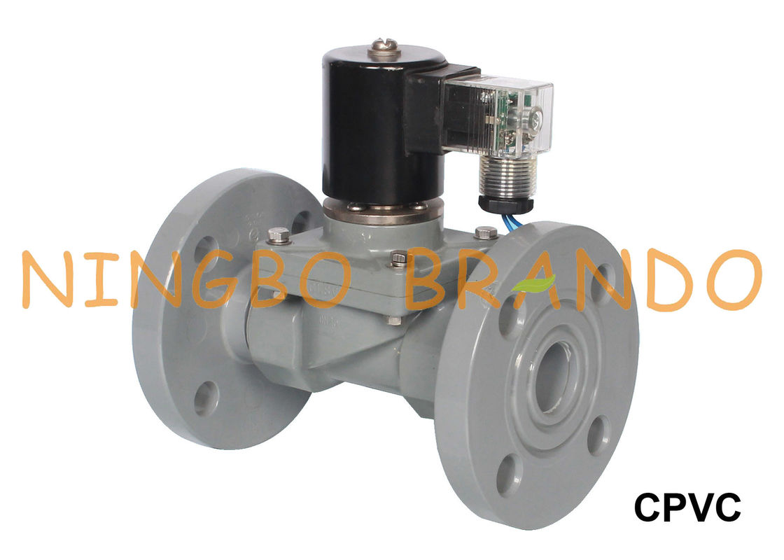 اسید قلیایی ضد خوردگی CPVC شیر برقی 1 1/4 &quot;1 1/2&quot; 2 &quot;فلنج