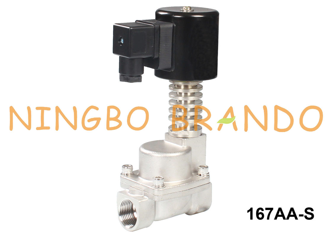 شیر برقی فولاد ضد زنگ آب گرم 3/8 &quot;1/2&quot; 3/4 &quot;24V 220V