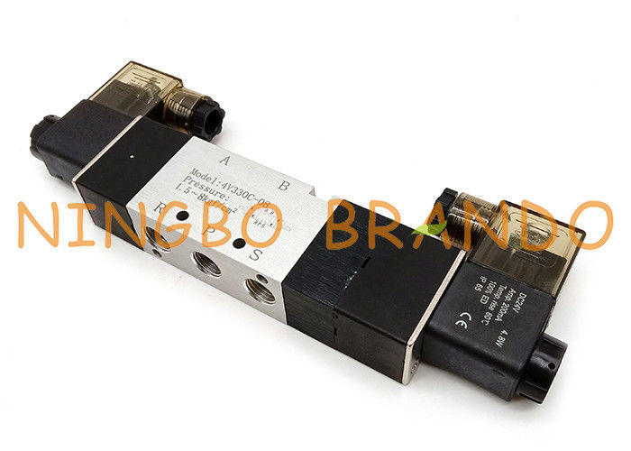 شیر برقی پنوماتیک Airtac Type 4V330C-08 5/3 Way Closed Center پنوماتیک