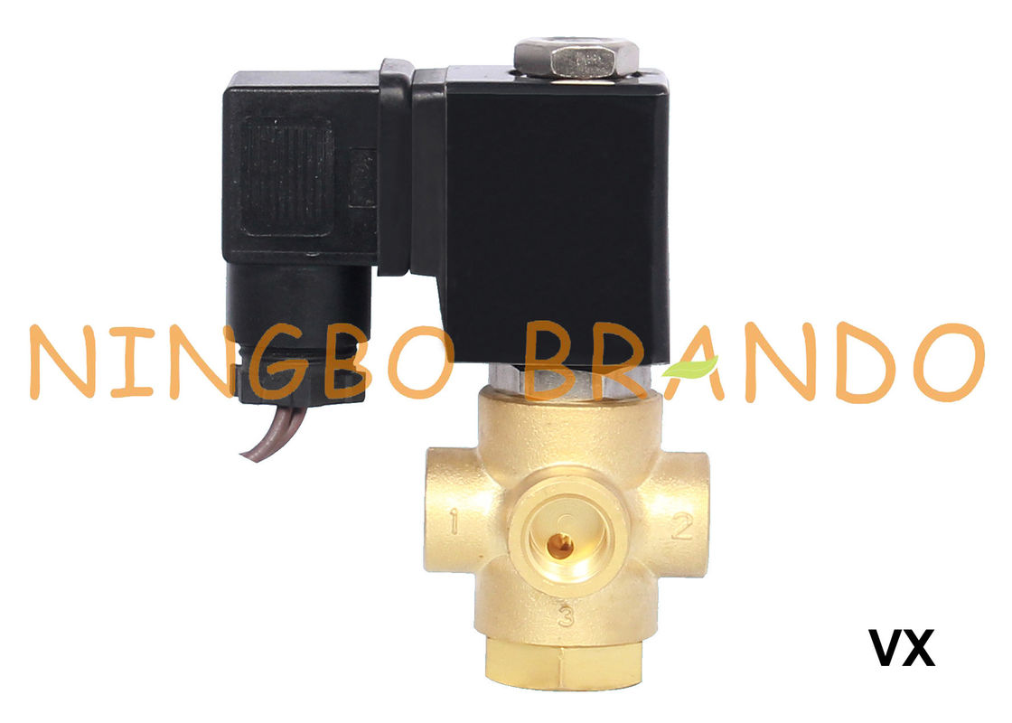 شیر برقی برنجی 3 طرفه 1/8 &quot;1/4&quot; 12V 24V 110V 120V 220V 230V
