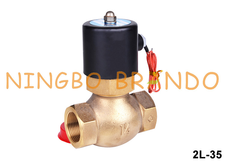 2L-35 1-1/4 اینچ شیر برقی آب گرم برنجی 12 ولت 24 ولت 110 ولت 220 ولت