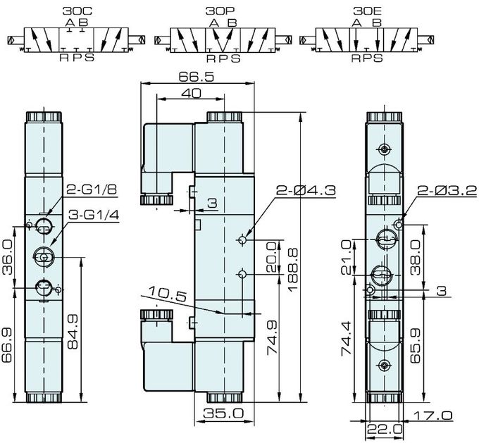 4V230C-08-DC24V Airtac Type Pneumatic Solenoid Valve 5/3 Way 24V DC 0
