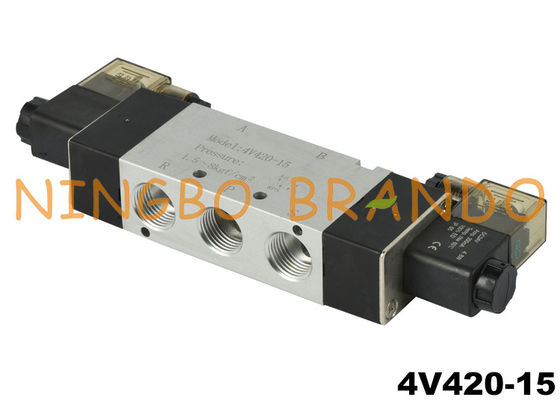 شیر برقی هوا پنوماتیک 4V420-15 1/2 اینچ 5/2 راه DC24V AC220V