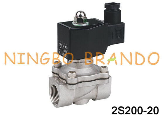 شیر برقی 2S200-20 3/4 اینچی فولادی ضد زنگ 12VDC به طور معمول بسته است