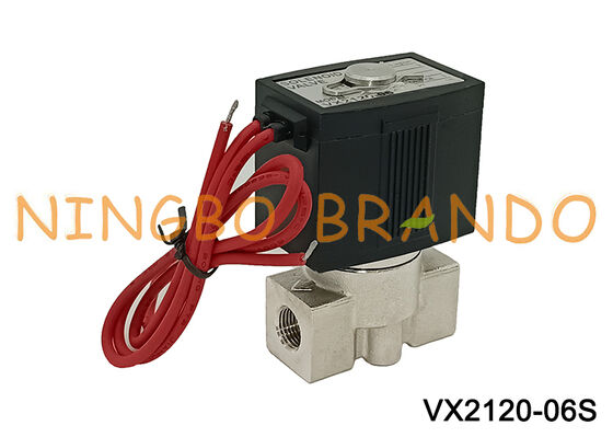 SMC Type Vx2120 1/4'' 2/2 Way فولاد ضد زنگ شیر برقی 220V 24V