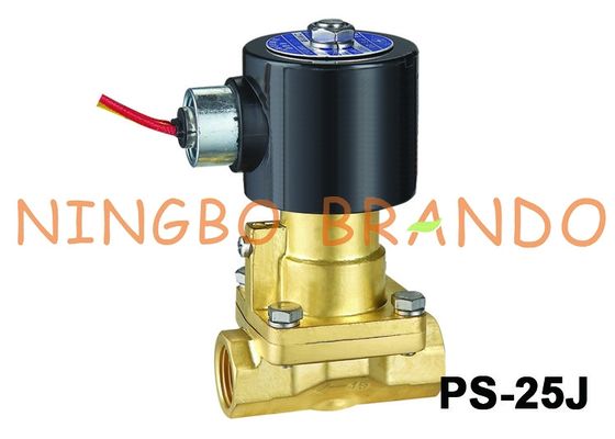 خلبان پیستون 1 '' PS-25J با فشار بالا برنج بخار برقی Solenoid شیر 24VDC 220VAC